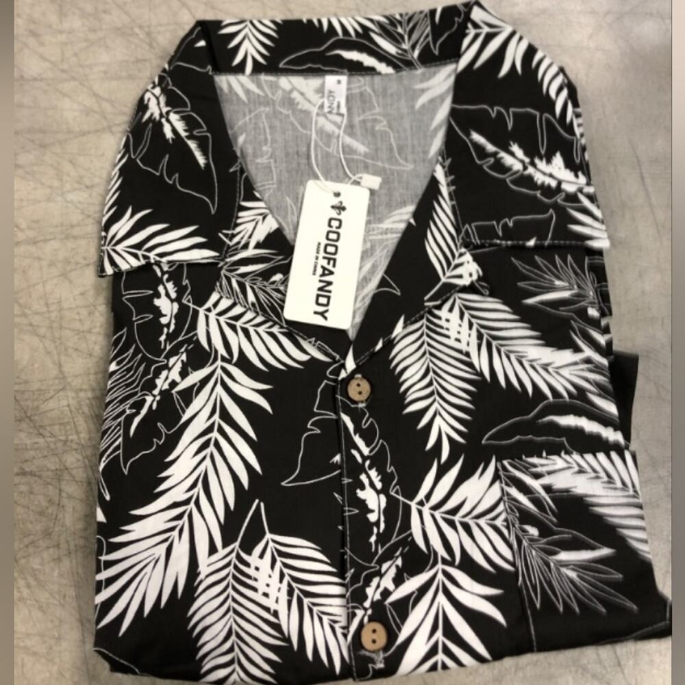 New Men's Hawaiian‎ Button Down Shirt Short Sleeve Buffet Summer Casual Size M